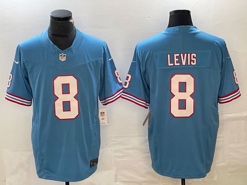 Men Tennessee Titans 8 Levis Light blue Throwback 2023 Nike Vapor F.U.S.E. Limited NFL Jersey